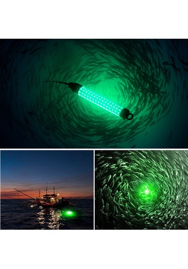 Wezone "su Altı Balık Avı Işığı - 120 Led, 1000lm, 6m Kablo, Ip68 Su Geçirmez, Tuzlu/tatlı Su İçin" Yeşil