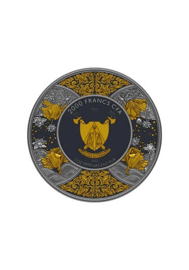 AgaKulche Durga Rutenyum 2023 Altın Kaplama Gümüş Sikke Coin