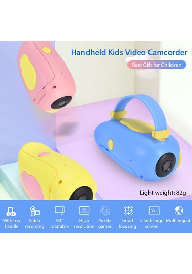 Ranyeek Çocuklar İçin Mavi 720p Dv Spor Kamerası - 2000w Piksel, Otomatik Işık Ayarlı, 32gb Ekstra Bellek Desteği, El Tutan Mini Fotoğraf Makinesi Mavi