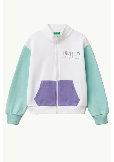 Benetton Kız Çocuk Sweatshirt BEYAZ