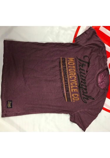 Triumph Costello Bisiklet Yaka Kısa Kol Mor Tshirt