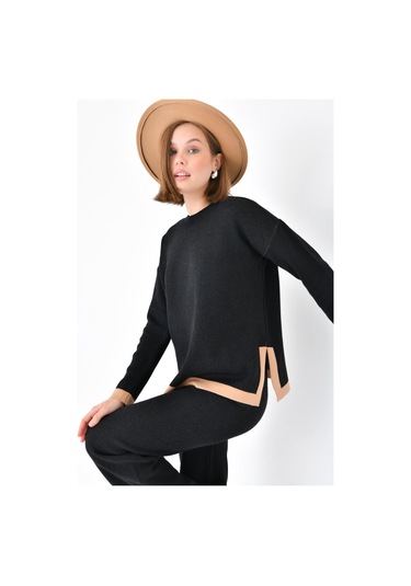 Ftz Women Kadın Çizgi Detaylı İkili Takım Siyah 20631-siyah Siyah