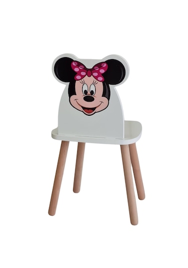 Çocuk Aktivite Çalışma Sandaliyesi 4-12 Yaş Minnie Mouse Beyaz