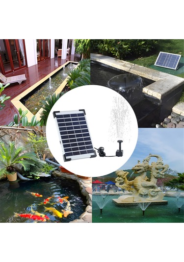 Symbee "güneş Enerjili Bahçe Çeşmesi - 5.5w Güçlü, 380l/h Akış, 6 Nozul Seti, 3m Kablo, Su Tasarrufu Sağlar"