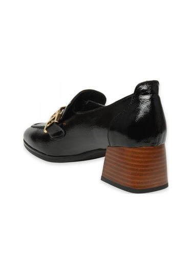 Mammamia D24ka-40 Günlük Topuklu Siyah Rugan Kadın Ayakkabı Siyah Rugan