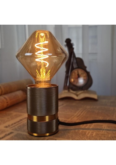 4w Vintage Led Kısılabilir Işık Kaynağı - Düzensiz Şekil - 220/240v - E27 Edison Vida - Özel - Antika Dekoratif Lamba Jiroskop Çok Renkli