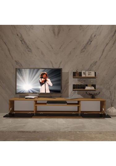 Decoraktiv Trio 4s Mdf Tv Ünitesi Tv Sehpası Pera - Siyah