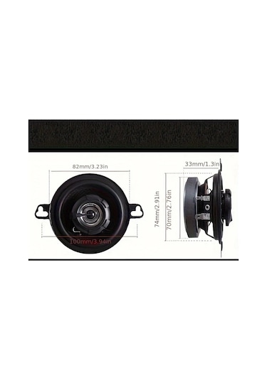 Xuweiwei 8 89 Cm Araba Ses Koaksiyel Tam Frekans Hoparlörü 2 Adet 12v 100w Evrensel Araba Korna 3 5