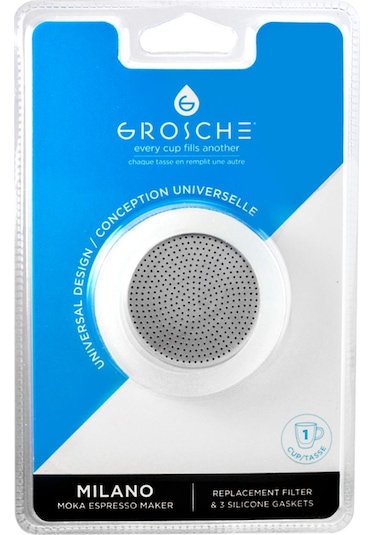 Grosche 1 Cup Moka Pot İçin 3 Adet Silikon Conta Ve Filtre Seti