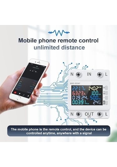 Tongxida Çok Fonksiyonlu Ac Ekran Ray Ve Akım Ölçer, 170-270v, Kws-302wf