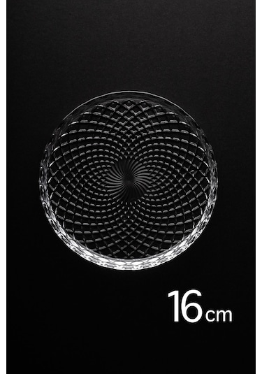 Porsima Venedik Pasta Tabağı Dik Tabak - 6lı Cam Sunumluk Pasta Kurabiye Kek İkram Servis Tabağı-16 Cm Şeffaf