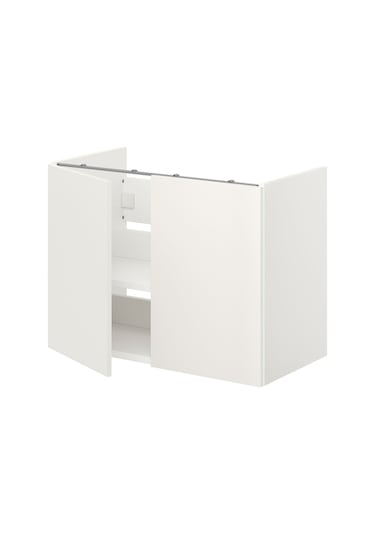 Lavabo Dolabı, Beyaz, 80x42x60 Cm, 2 Kapaklı Beyaz