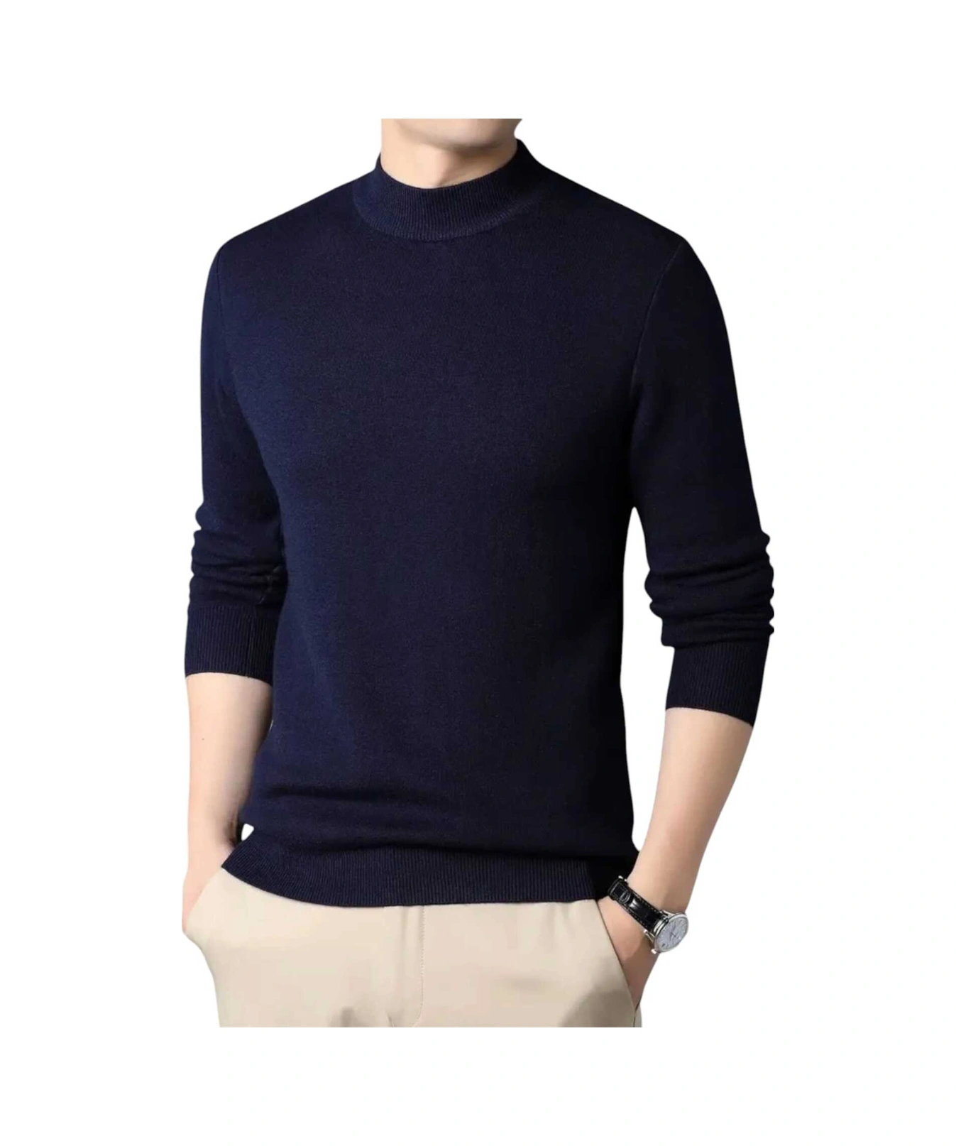 Tezzgelsin 3'lü Erkek Tüylenmeyen Yarım Boğazlı Triko Kazak Yarım Balıkçı Triko Kazak Gri - Füme - Lacivert