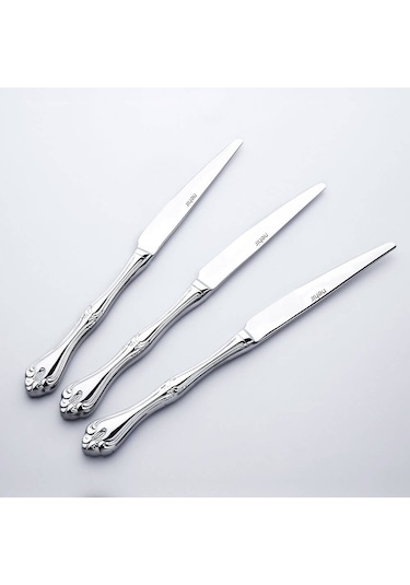 Nehir Lalezar Sade 12 Adet Yemek Bıçağı Gri