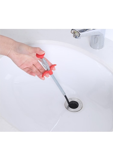 Dofolink Ev İçin Çelik Tel 4 Pençeli Tüp Tıkanıklık Açıcı - Mutfak, Banyo, Tuvalet Kanal Açma Aracı 1.6 Metre Diğer