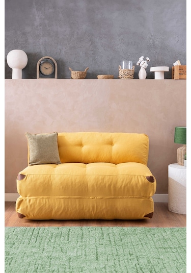 Good Night Megano Yeni Nesil 140 Cm Uzanma Tv Koltuğu & Misafir Yatağı Sarı