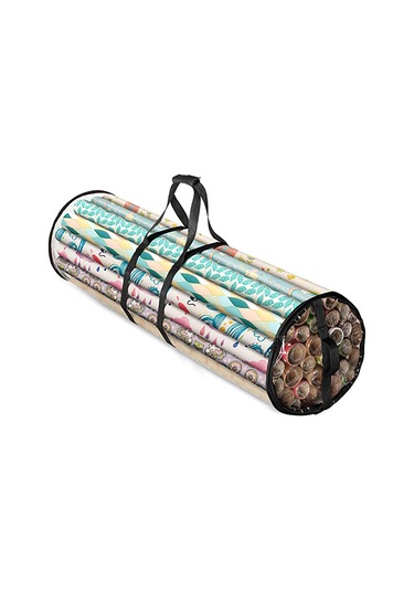 Xiyyadms Pvc Şeffaf Noel Paket Kağıdı Depolama Çantası - 40 İnç, 2 El Tutucu, Üst Reçme, Kolay Taşıma, Büyük Kapasite, Siyah Siyah