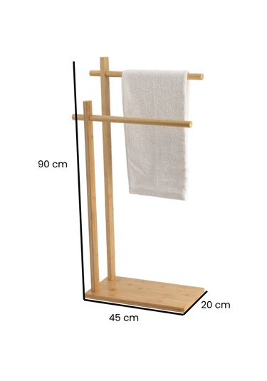 Çok Amaçlı Ayaklı Kurutmalık Ve Havlu Standı - Doğal Ahşap