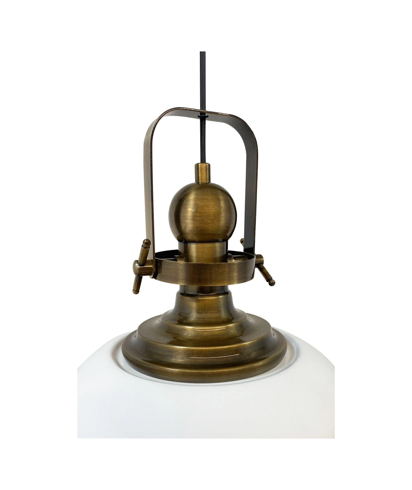 Beyaz Renk Eskitme Başlıklı Tekli Avize Salon Masaüstü Mutfak Cafe Tekli Sarkıt Lamba Vintage Beyaz