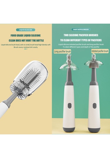 Shineyee Hızlı Temizleme Modlu Bebek Şişesi Fırçası - 2 Hız Ayarlı Ve Çok Fonksiyonlu