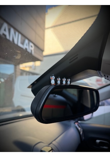 4 Parça Sevimli Penguen Ailesi Dikiz Aynası Süsü - Ayna Süsü Araba Süsü Torpido Süsü Oto Aksesuar