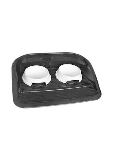 Markapet Servis Tepsili Plastik İkili Kedi Köpek Mama Su Kabı 35 x 46 CM