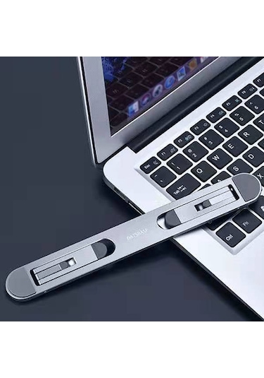 Youmex Alüminyum Klavye Destek Aparatı, Soğutma Fonksiyonlu, Çok Yüksek, Katlanabilir, Gri Renkli Masaüstü Tutucu