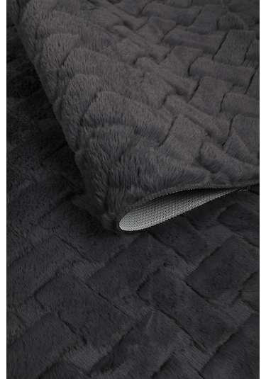 Desenli Tavşan Tüyü Yumuşak 2 Li Banyo Paspası Kaymaz Tabanlı Klozet Takımı Antrasit Antrasit Desenli Tavşan Tüyü Yumuşak 2 Li Banyo Paspası Kaymaz Tabanlı Klozet Takımı Antrasit Antrasit