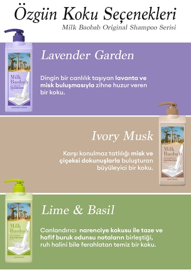 Yıpranmış Saçları Onaran Yoğun Nemlendirici Şampuan Mılk Baobab Original Shampoo Lime & Basil