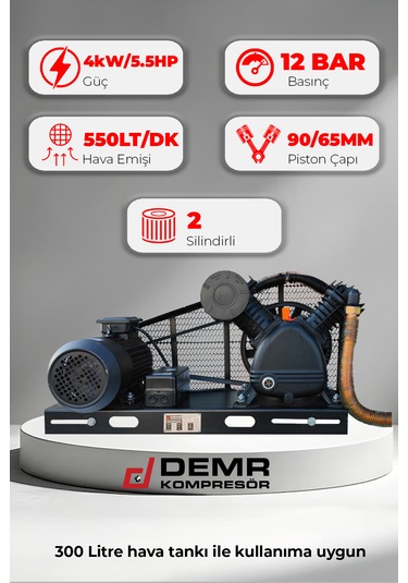 Kompresör Kafası5.5 Hp Çift Piston 12 Bar Kafa Grubu Idk2090b