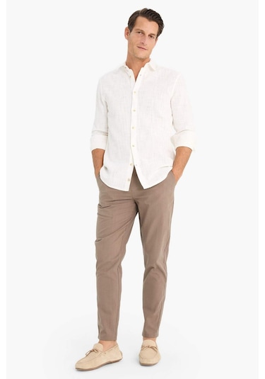 DeFacto %100 Pamuk Keten Görünümlü Yazlık Jogger Pantolon Dar Paça Beli Bağcıklı Lastikli Cepli Z6475AZ25SPBN571 DeFacto %100 Pamuk Keten Görünümlü Yazlık Jogger Pantolon Dar Paça Beli Bağcıklı Lastikli Cepli Z6475AZ25SPBN571