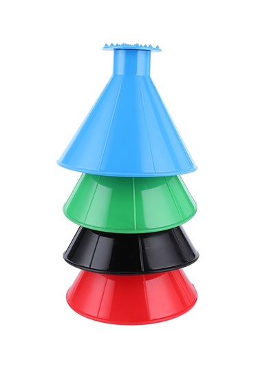 Padalink Plastik Araba Camı Buz Ve Kar Temizleyici - Konik Tasarım, Funnel Özelliği, 4 Renk Kırmızı, Mavi, Siyah, Yeşil + Aksesuarlar