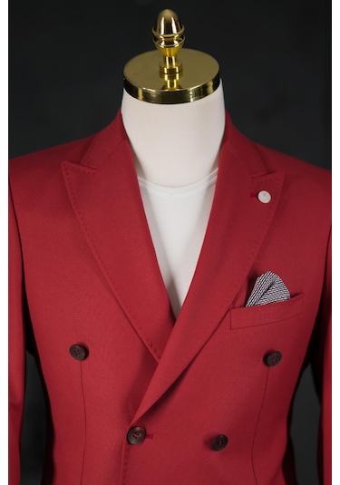 Sir Regular Fit Çift Yırtmaç Astarlı Erkek Kruvaze Tek Ceket 001