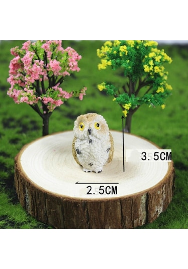Sones 4 Adet/takım Mini Simülasyon Baykuş Bahçe Dekoratif Hayvan Süsleri