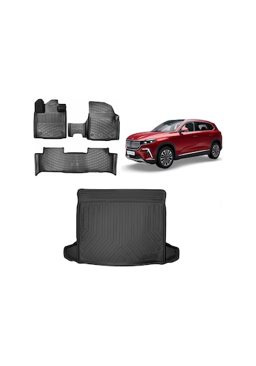 Rizline Togg T10X 2023 Sonrası 3D Bagaj Havuzu Ve Paspas Siyah