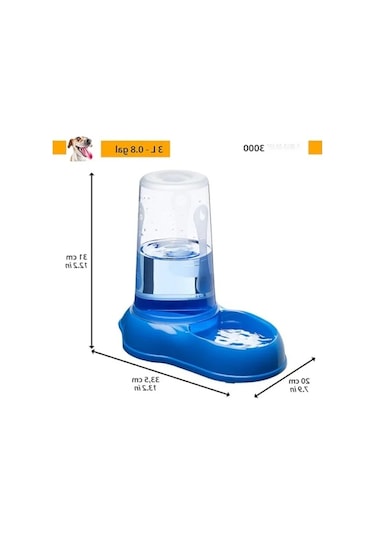 Kaymaz Altlı Mama Ve Su Kabı, 3 Litre Kapasite