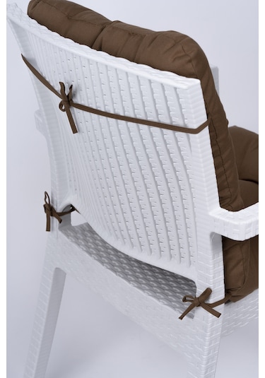 Altınpamuk Neva Pofidik Arkalıklı Özel Dikiş Sandalye Minderi Kahve