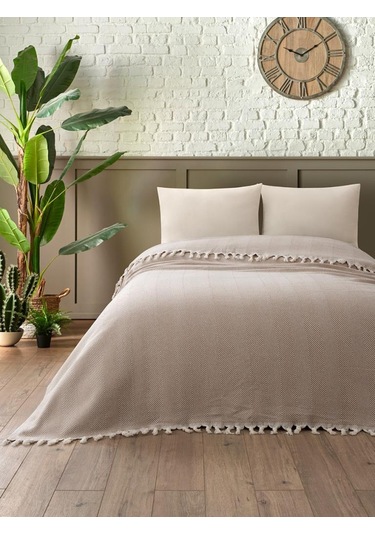 Battaniye Pamuk Miren 180x200 Cm Bej