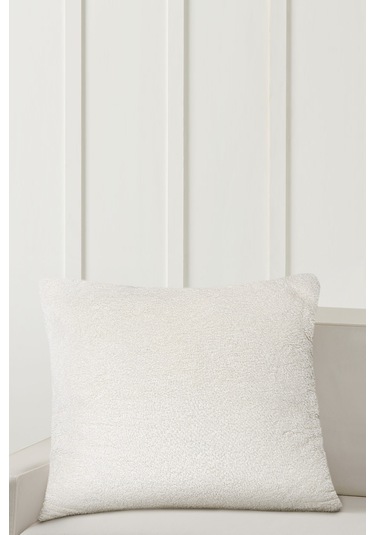Koza Home Piuma Krem Düz Peluş Yastık 50x50 5044