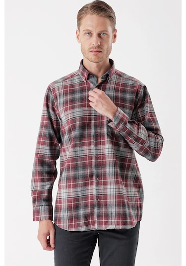 Bordo Uzun Kollu Ekoseli Gabardin Sert Yaka Cepli Garnili Casual Comfort Fit Gömlek 1004235112-bordo Bordo Bordo Uzun Kollu Ekoseli Gabardin Sert Yaka Cepli Garnili Casual Comfort Fit Gömlek 1004235112-bordo Bordo