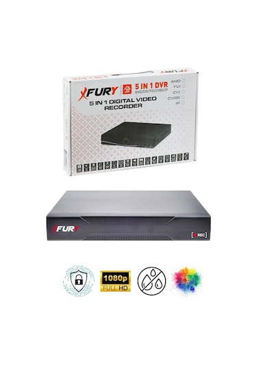 Fury 6 Lı Gece Renkli Görüş Güvenlik Kamerası Full Hd-su Geçirmez Güvenlik Kamerası Seti 250gb