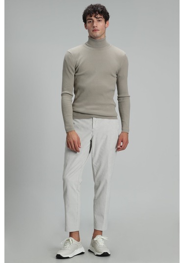 Lufian Grant Tam Balıkçı Erkek Kazak Bej 112090103100550 Bej