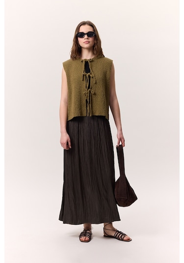 Crush Saten Etek Kahverengi Kahverengi