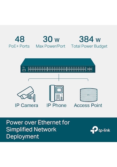 TP-Link TL SG3452P Poe Jetstream 48 Port Gıgıbaıt 4 Port Gıgabıt