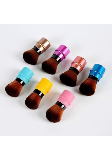 Geri Çekilebilir Allık Fırçası. Taşınabilir Makyaj Pudra Fırçası. Kozmetik Pudra Veya Allık