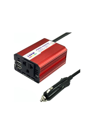 150w Otomobil Güç İnvertörü Dc 12v-ac 220v, 3.1a Çift Usb Çıkışı, Avrupa Standartı Araç Şarj Aleti