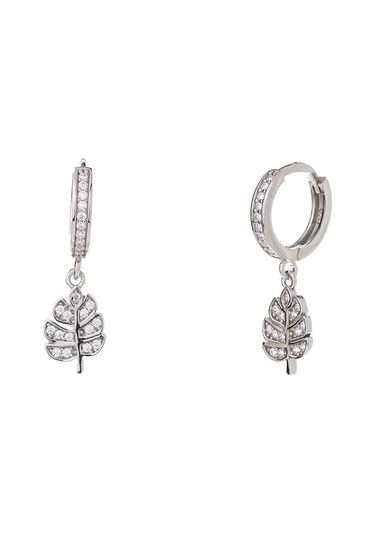 Yaprak Model Zirkon Taşlı 925 Ayar Gümüş Kadın Küpe Gümüş