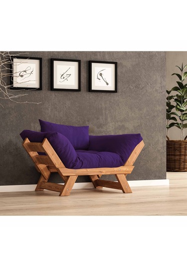 Woodesk Adalar Masif Tik-mor Renk Berjer Cpt8157-140 Mor