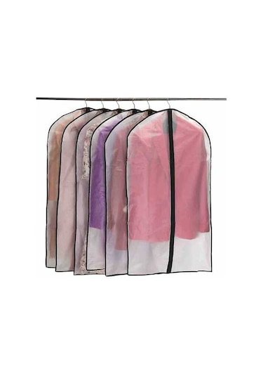 Didadodo Giyim Kılıfları, Toz Geçirmez Su Geçirmez Güve Nemi, Gömlek Takım Elbise/kaban İçin Yarı Şeffaf Fermuarlı Koruyucu Kılıflar, 6 Adet 60-100cm, Farklı Model Diğer