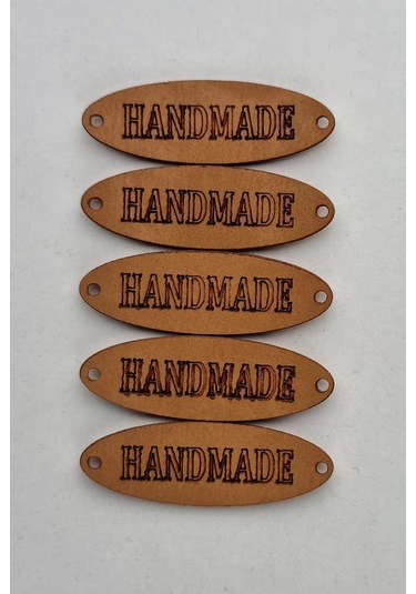 Dikilebilir Deri Oval Handmade Etiketi Taba 5 Adet